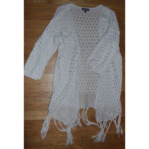 cute boho long sleeve cardigan w/ fringe